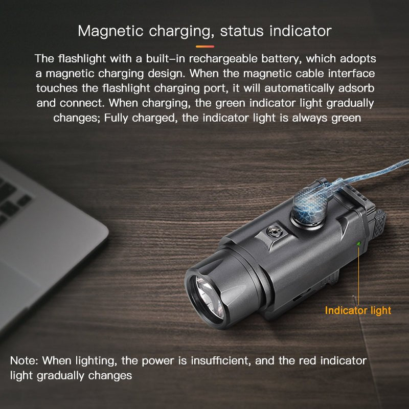 Richfire SFD - 077 1500 Lumen LED Magnetic Rechargeable Tactical Flashlight Green Laser - Richfire® Official Store Tactical Flashlight Weapon Light Seller