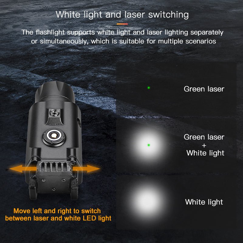 Richfire SFD - 077 1500 Lumen LED Magnetic Rechargeable Tactical Flashlight Green Laser - Richfire® Official Store Tactical Flashlight Weapon Light Seller