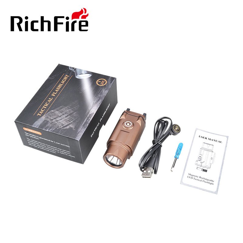 Richfire SFD - 080X 1600 Lumen LED Magnetic Rechargeable Tactical Flashlight - Richfire® Official Store Tactical Flashlight Weapon Light Seller