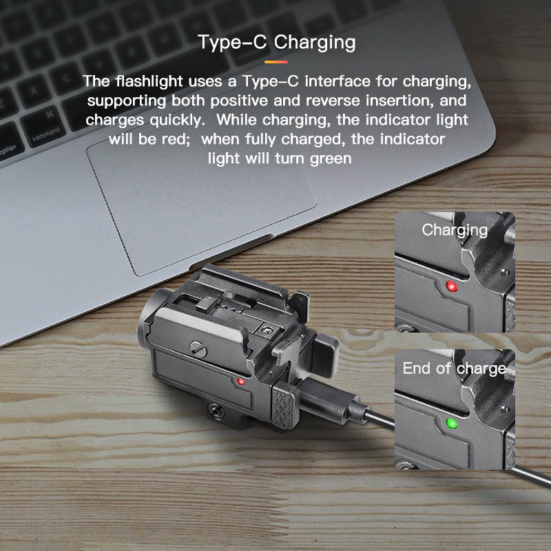 Richfire SFD - 089 800 Lumen LED Rechargeable Tactical Flashlight With Sliding Card Slot Green Laser - Richfire® Official Store Tactical Flashlight Weapon Light Seller