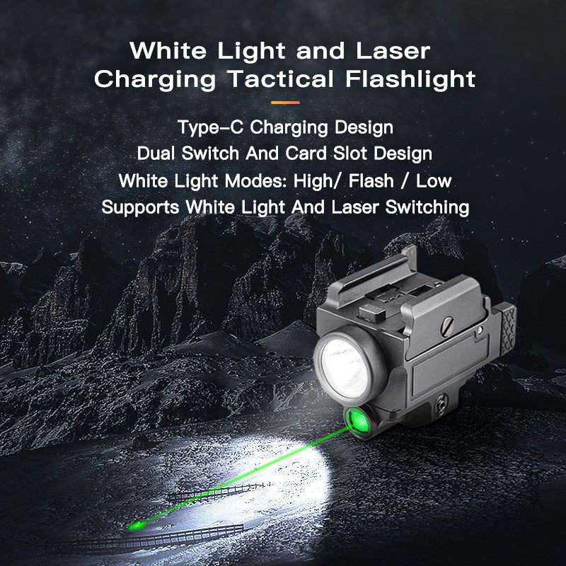 Richfire SFD - 089 800 Lumen LED Rechargeable Tactical Flashlight With Sliding Card Slot Green Laser - Richfire® Official Store Tactical Flashlight Weapon Light Seller