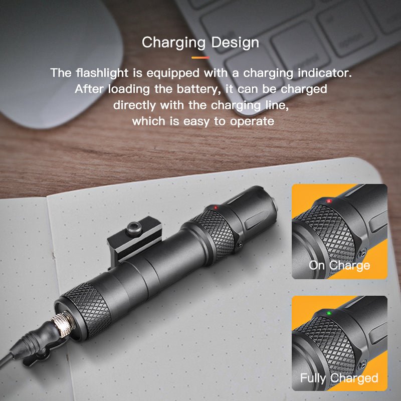 Richfire SFD - 092L 1900 Lumen LED Rechargeable Tactical Flashlight Green Laser - Richfire® Official Store Tactical Flashlight Weapon Light Seller