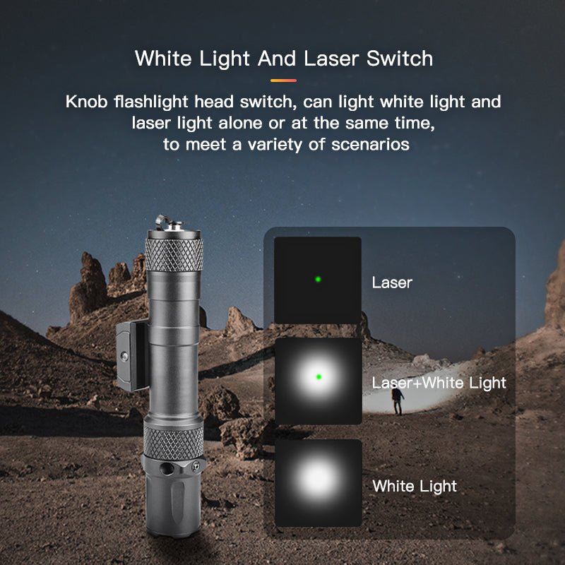 Richfire SFD - 092L 1900 Lumen LED Rechargeable Tactical Flashlight Green Laser - Richfire® Official Store Tactical Flashlight Weapon Light Seller