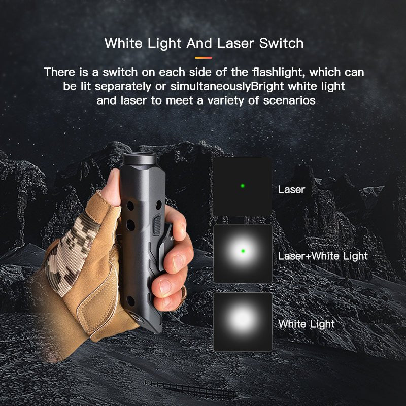 Richfire SFD - 102L 1700 Lumen LED Magnetic Rechargeable Tactical Flashlight Green Laser - Richfire® Official Store Tactical Flashlight Weapon Light Seller