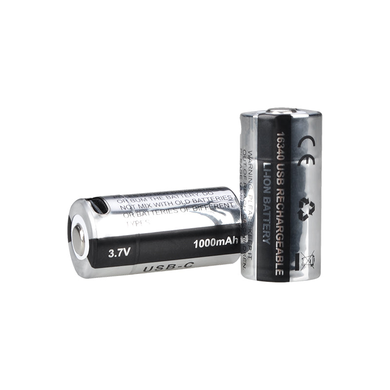 RichFire® SFFB-P92 PowerCell 3.7V 1000mAh 16340 USB-C Rechargeable High-Performance Li-ion Battery