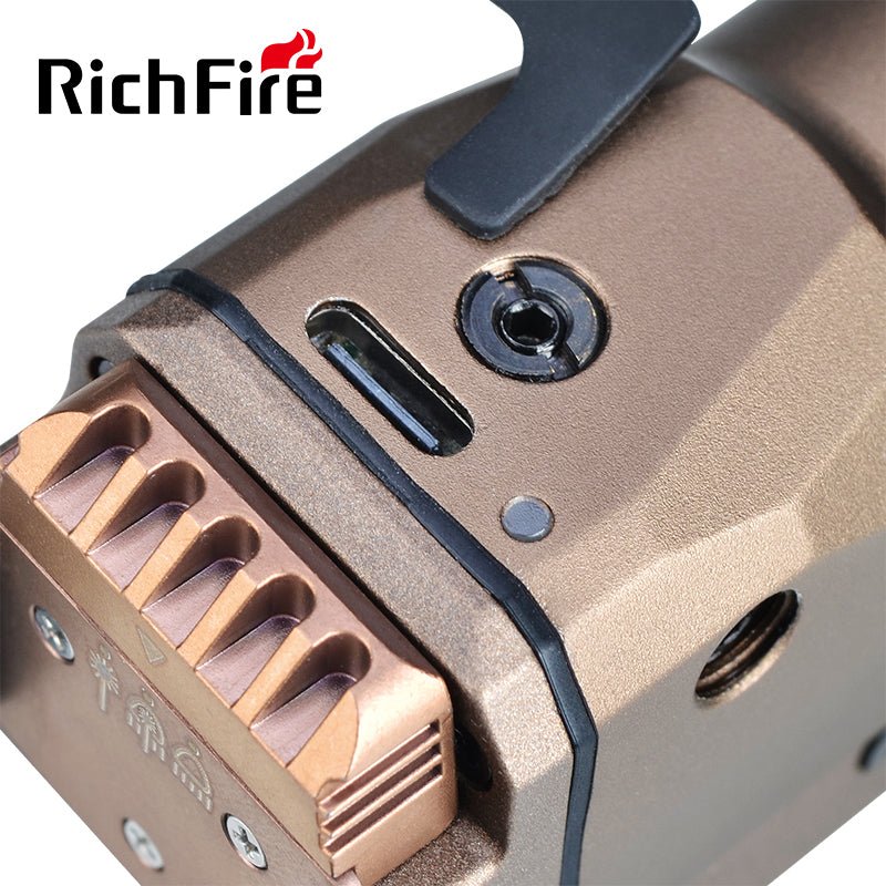 Richfire SFD - 090X 1200 Lumen LED Rechargeable Tactical Flashlight Green Laser - Richfire® Official Store Tactical Flashlight Weapon Light Seller